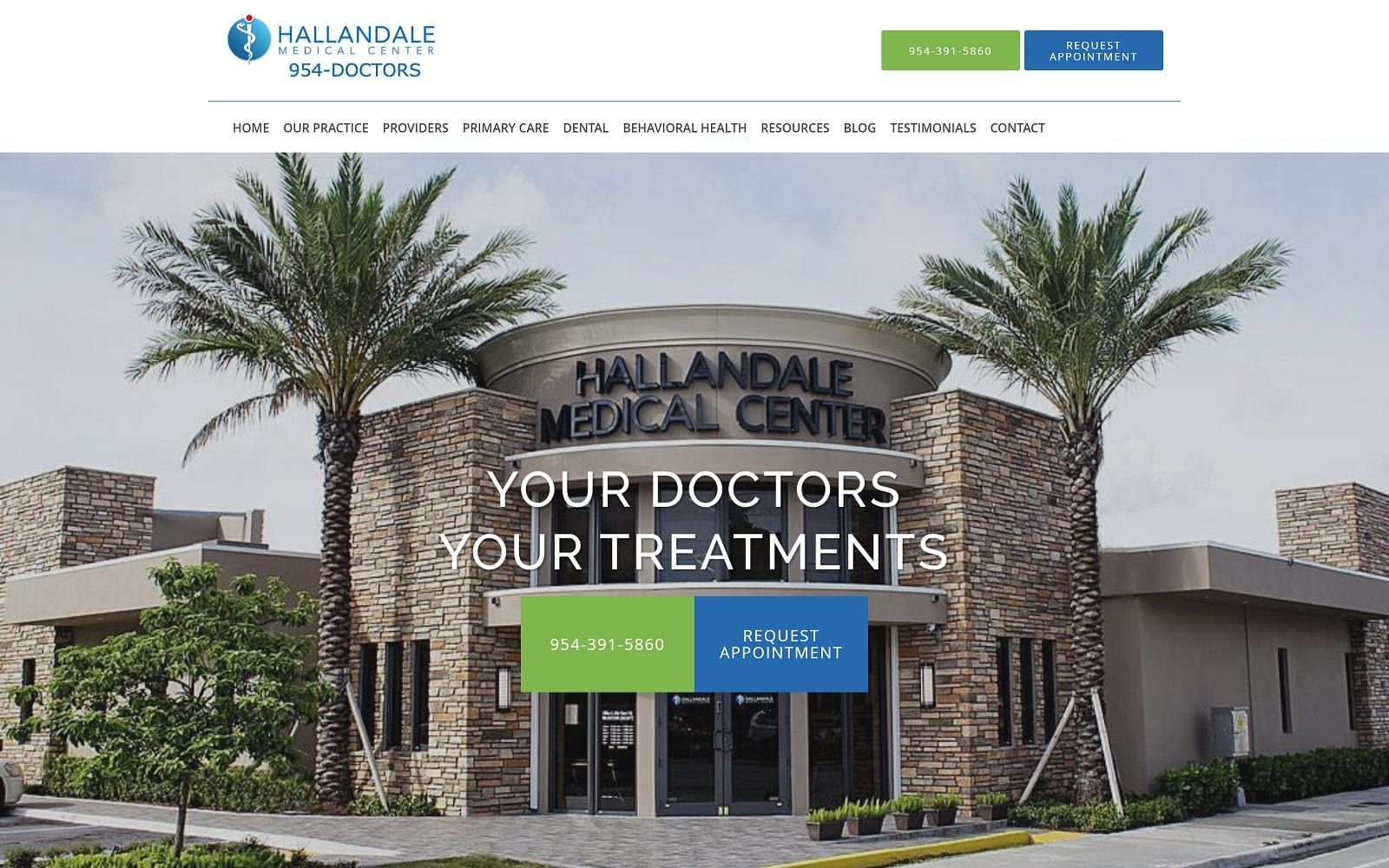 Hallandalemedicalcenter.com Screenshot