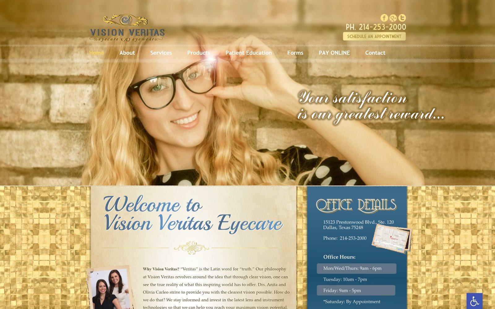 Visionveritaseyecare.com Screenshot