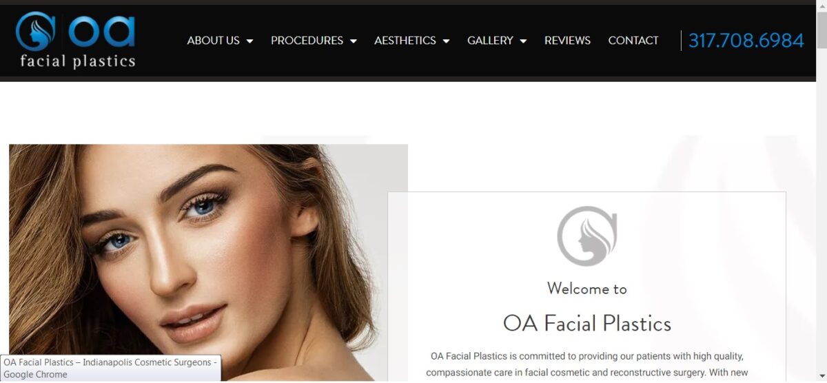 Oa Facial Plastics Menu