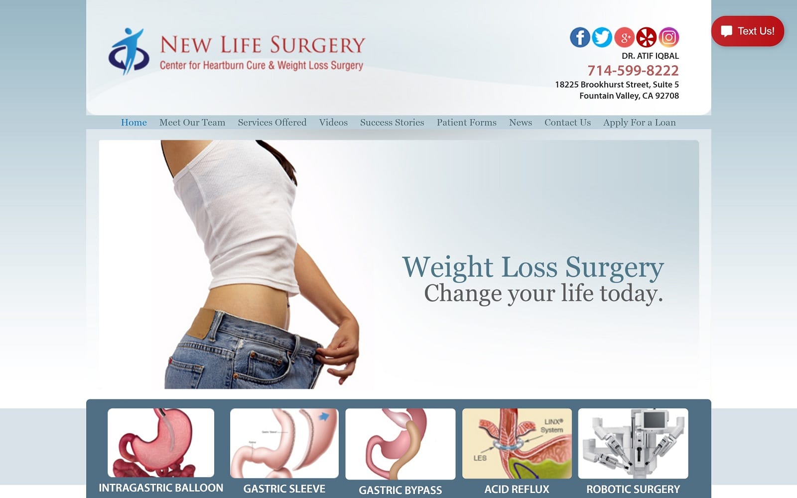 Newlifesurgery.com Screenshot