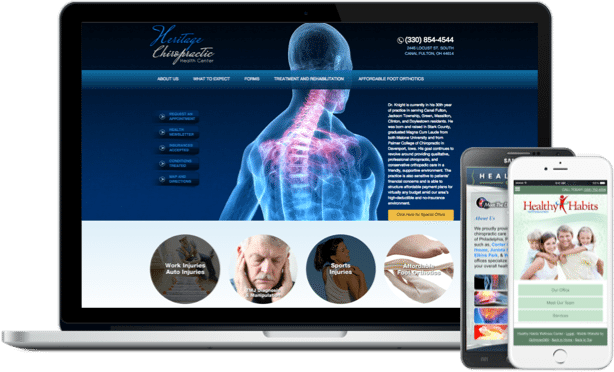 Chiropractic Website And Mobile Website Example On Laptop And Iphone