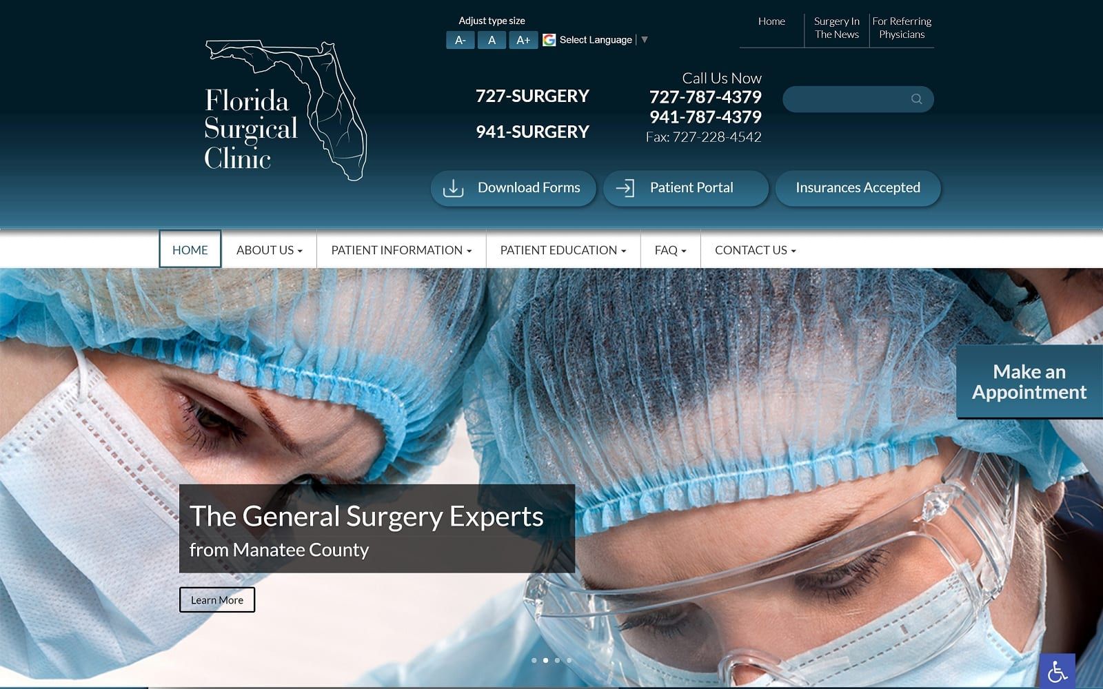 Floridasurgicalclinic.com Screenshot
