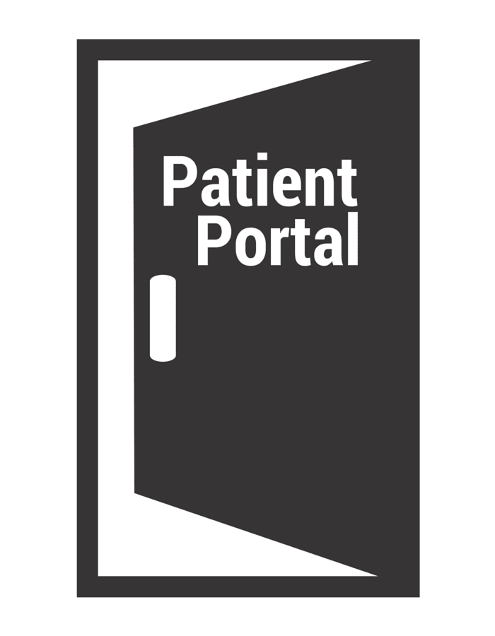 A Door With The Word &Quot;Patient Portal&Quot; On.