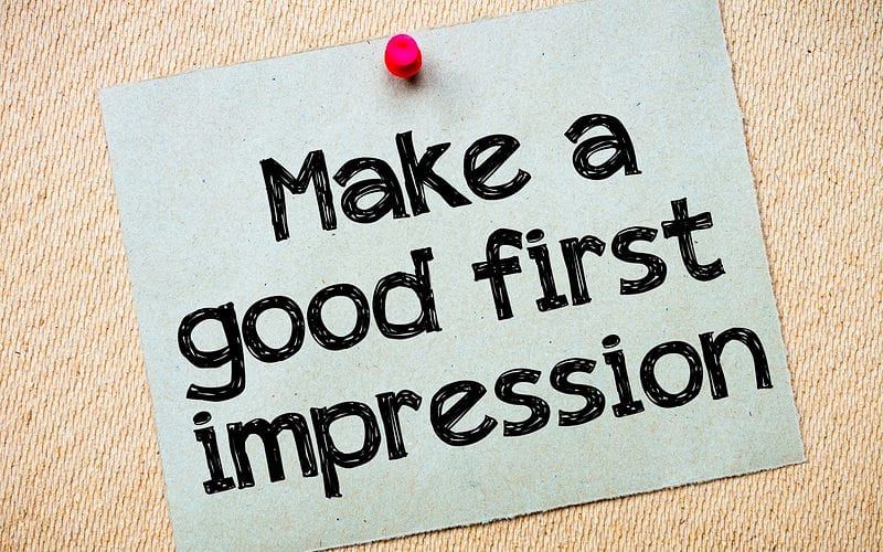Note Saying &Quot;Make A Good First Impression&Quot;