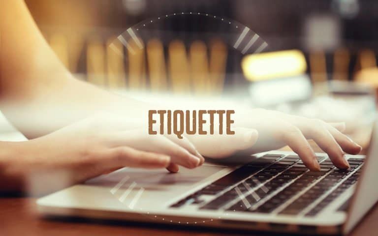 Woman typing Etiquette