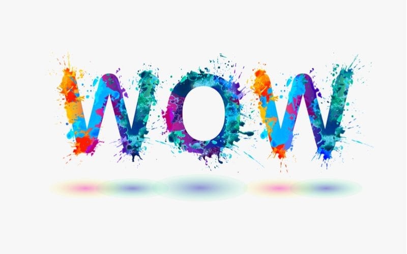 Word 'Wow&Amp;Quot; Displayed Using Various Colors