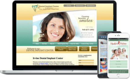 Dentist Website And Mobile Website Example On Laptop And Iphone