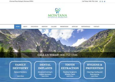 Screenshot Of Montana Dental Works Website