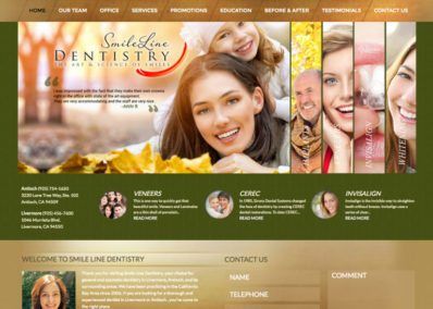 Screenshot Of Smile Line Dentistry Website