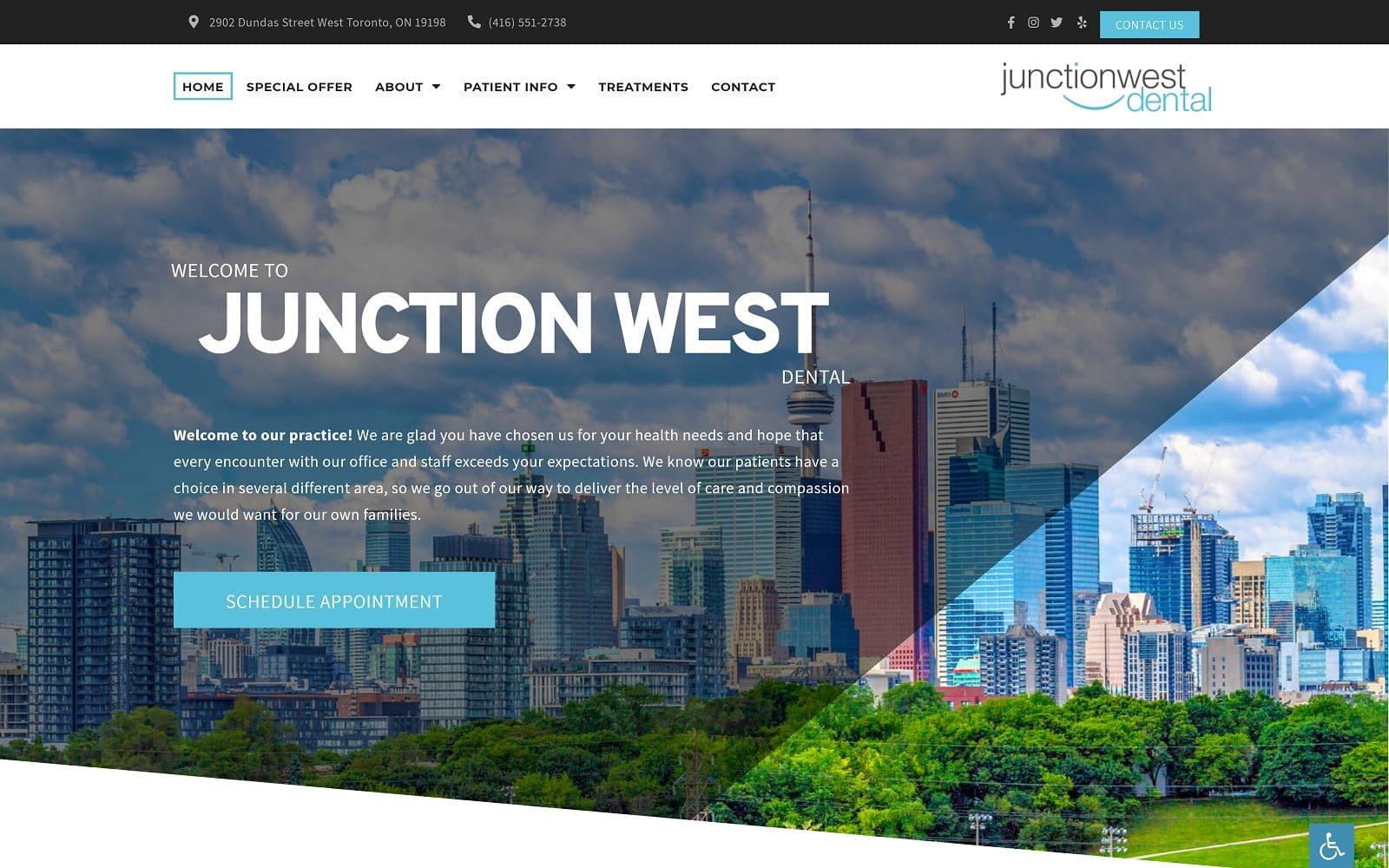 Junctionwestdental.ca Screenshot