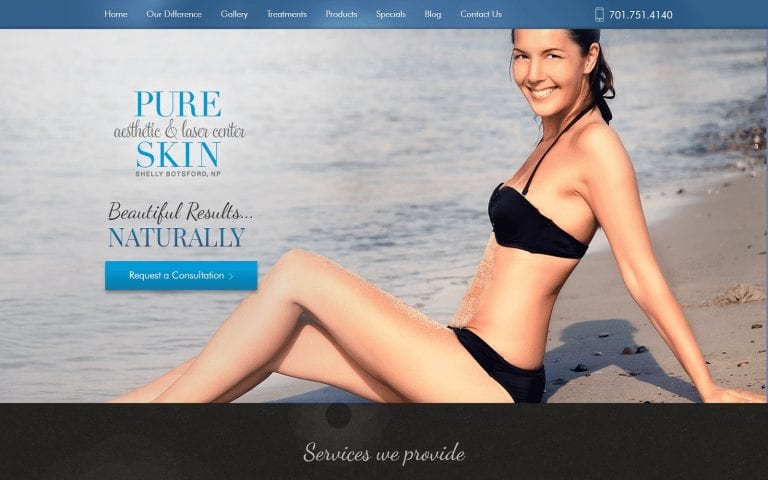 Pure Skin Website Screenshot