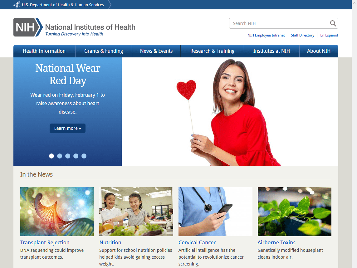 Https://Www.nih.gov/ Screenshot