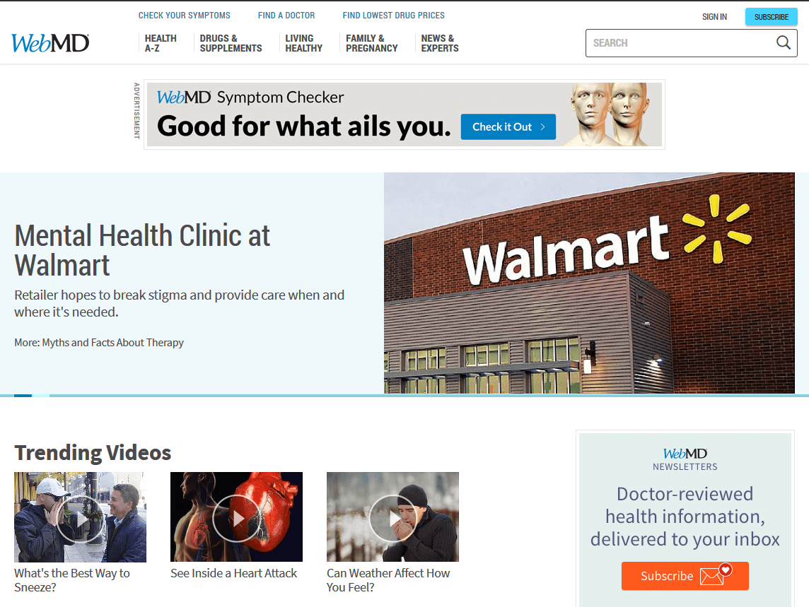 Www.webmd.com, Among The Most Popular Websites For Patients And Medical Professionals