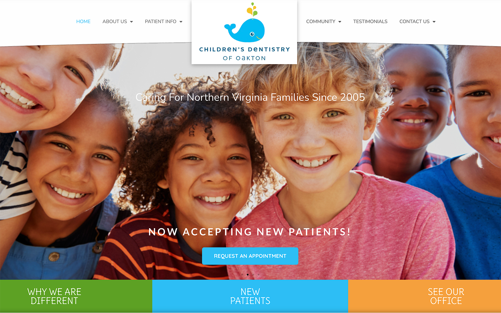 Children's Dentistry of Oakton Website Screenshot