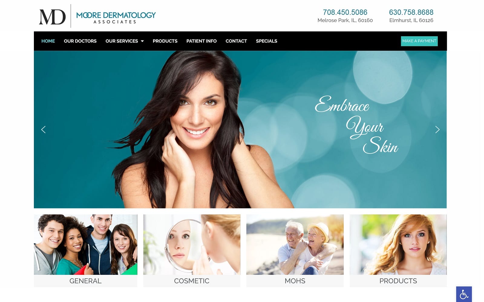 Mooredermatology.com Screenshot