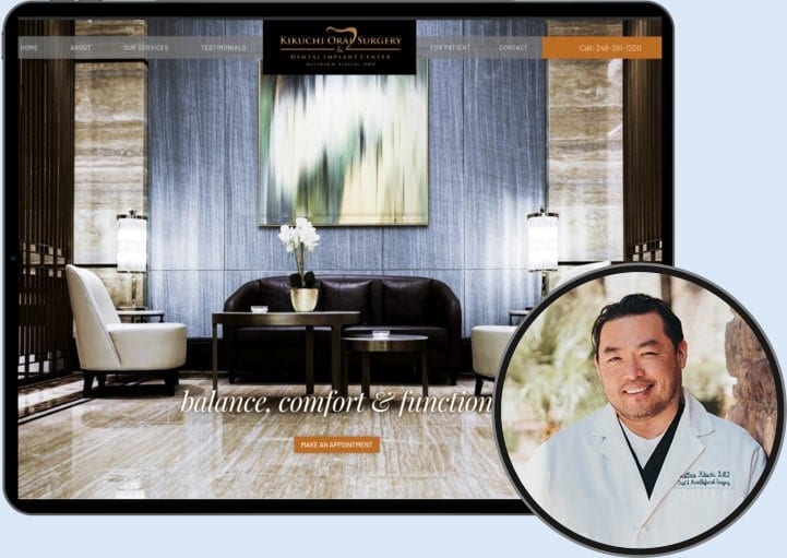Kikuchi Oral Surgery - Dr. Matthew Kikuchi Dr. Niloo - Oakton Smiles Website o360 client website example testimonial and review