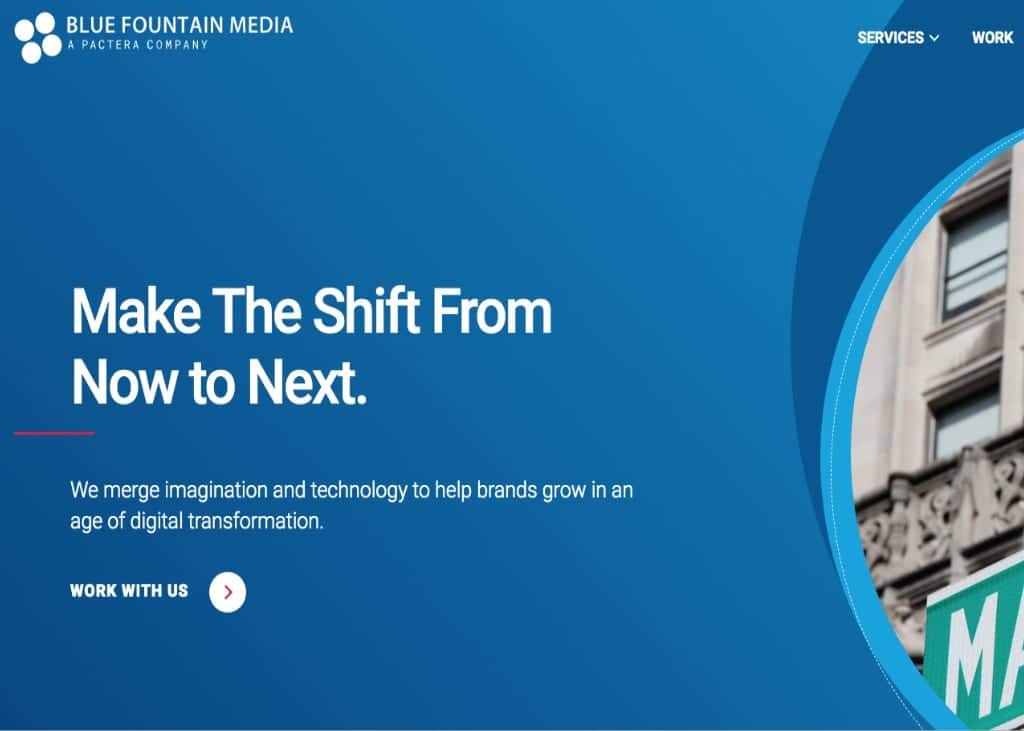 Screenshot Of Blue Foundation Media Website Front Page