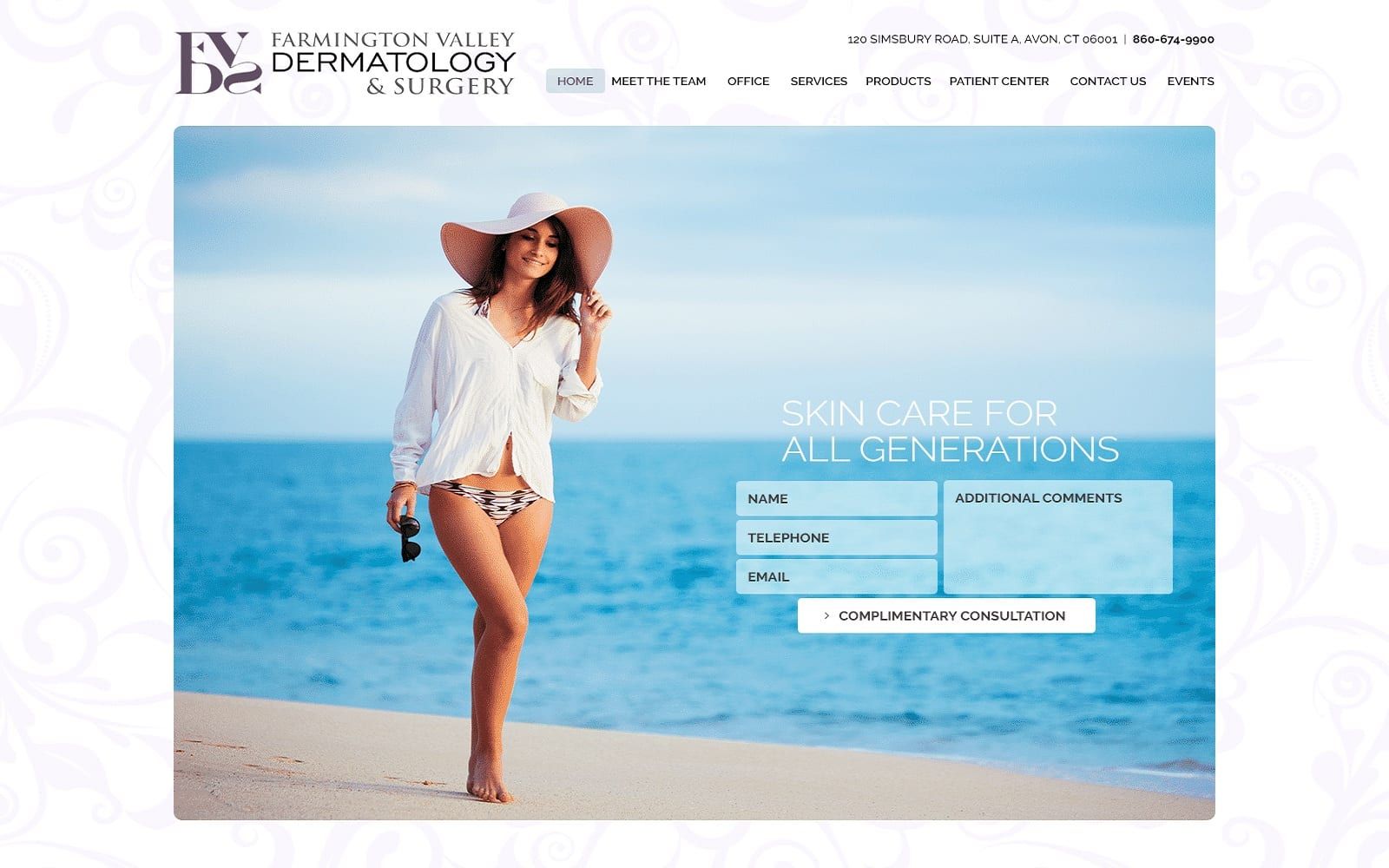 Valley Dermatology Center Website Screenshot