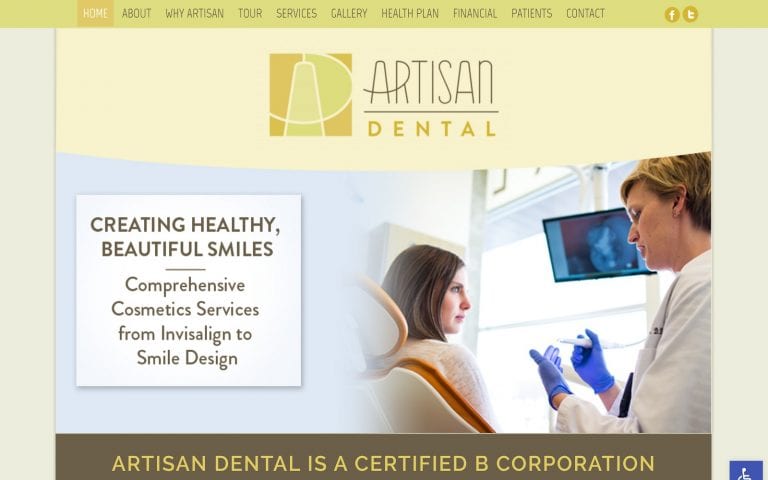 Artisandentalmadison.com Screenshot