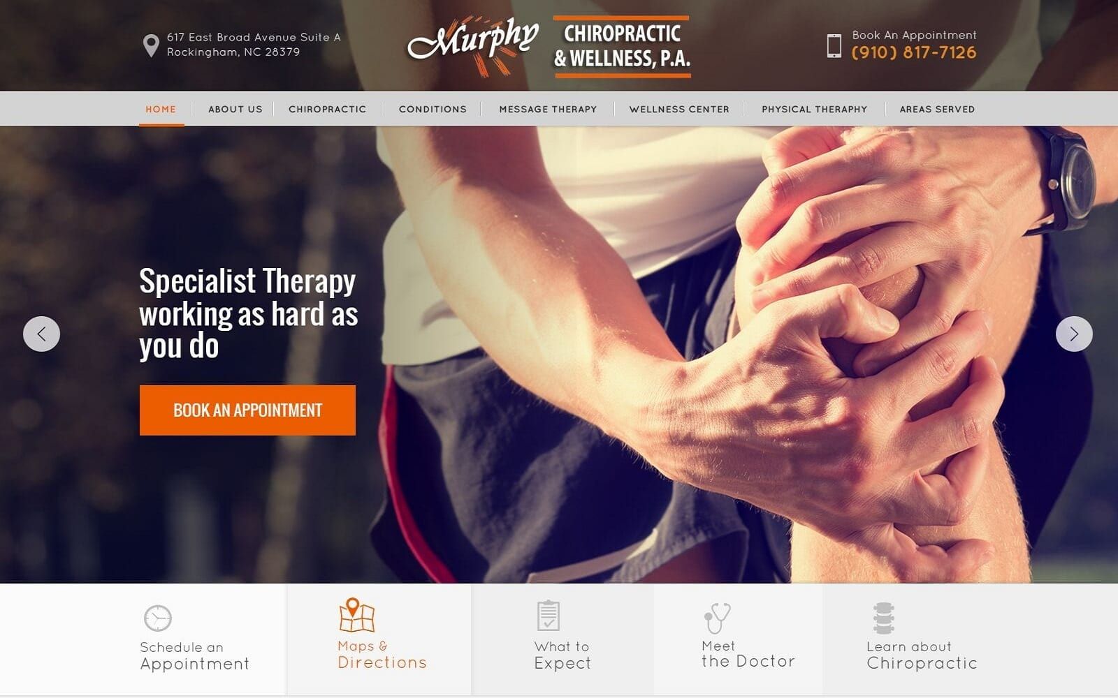 Murphy Chiropractic Center Website Screenshot