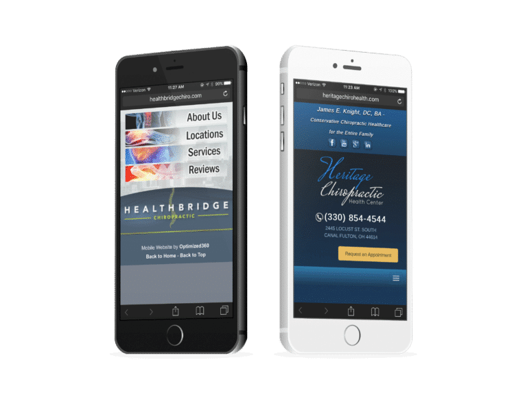 Chiropractic Mobile Websites On Two Phones