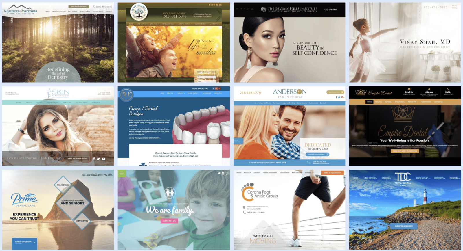 Collage Of Multiple Medical And Dental Websites