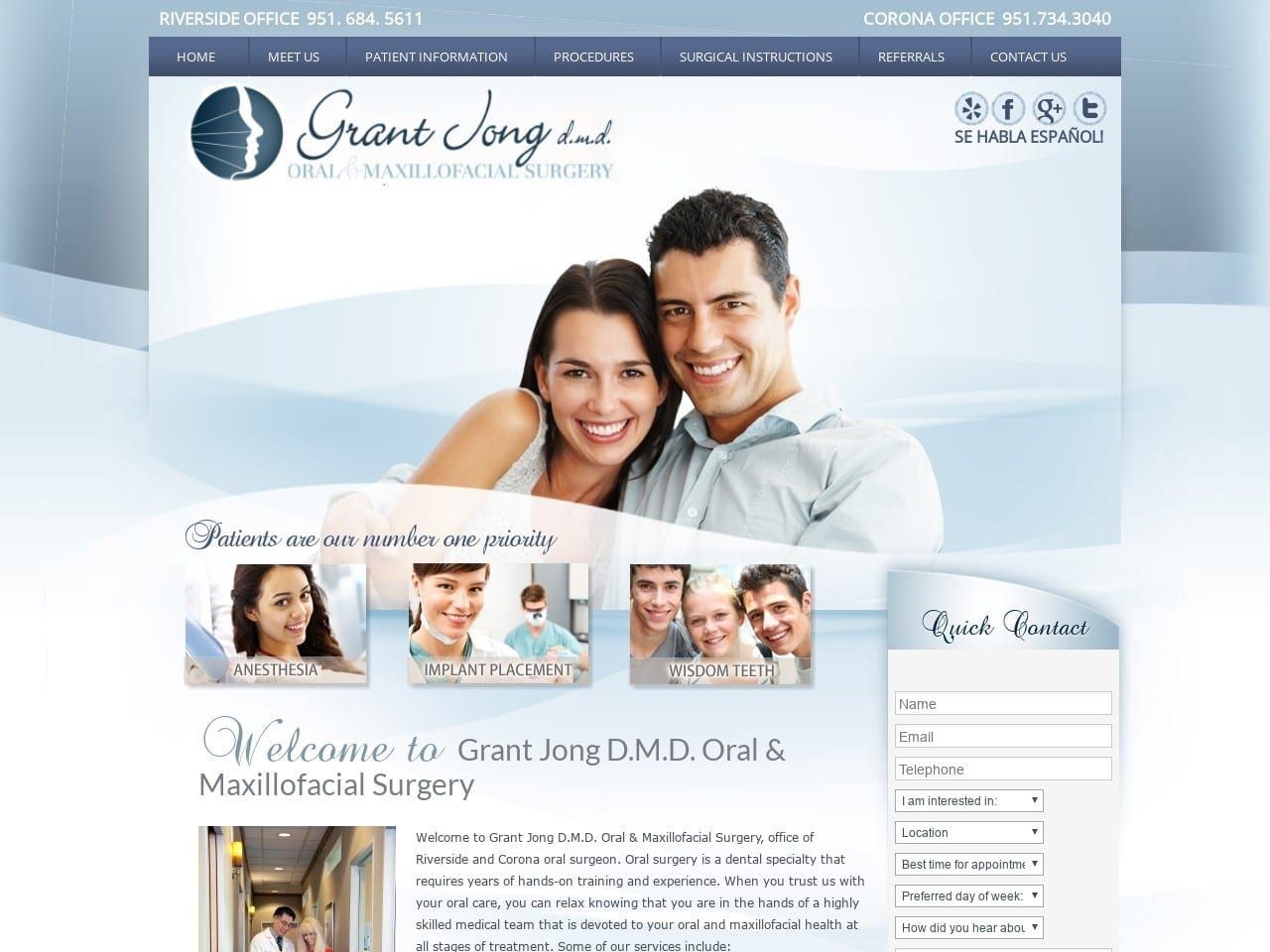 Grant Jong D.m.d. Website Screenshot From Url Drgjong.com