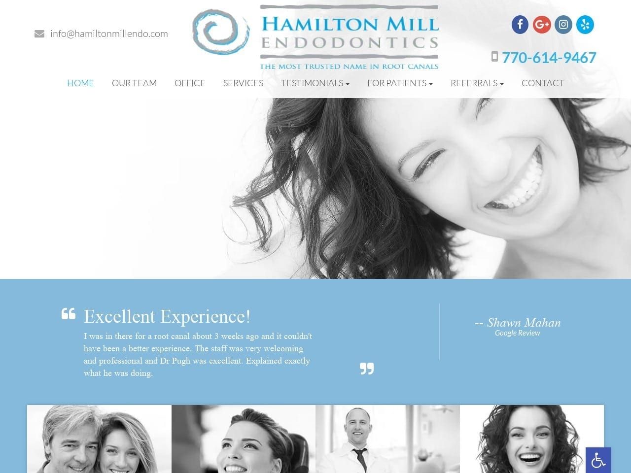 Hamilton Mill Endodontics Website Screenshot From Url Hamiltonmillendo.com