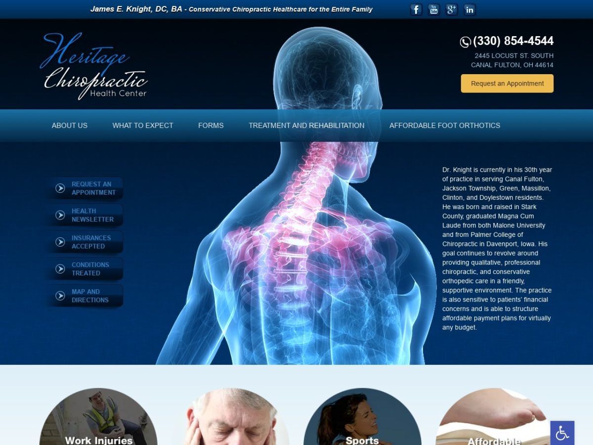 Heritage Chiropractic Health Website Screenshot From Url Heritagechirohealth.com