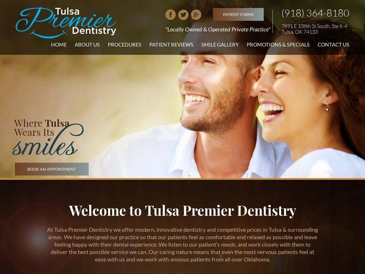 Tulsa Premier Dentistry Website Screenshot From Url Tulsapremierdentistry.com