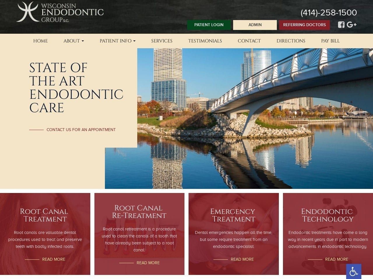 Wisconsin Endodontics Group Website Screenshot From Url Wiendogroup.com