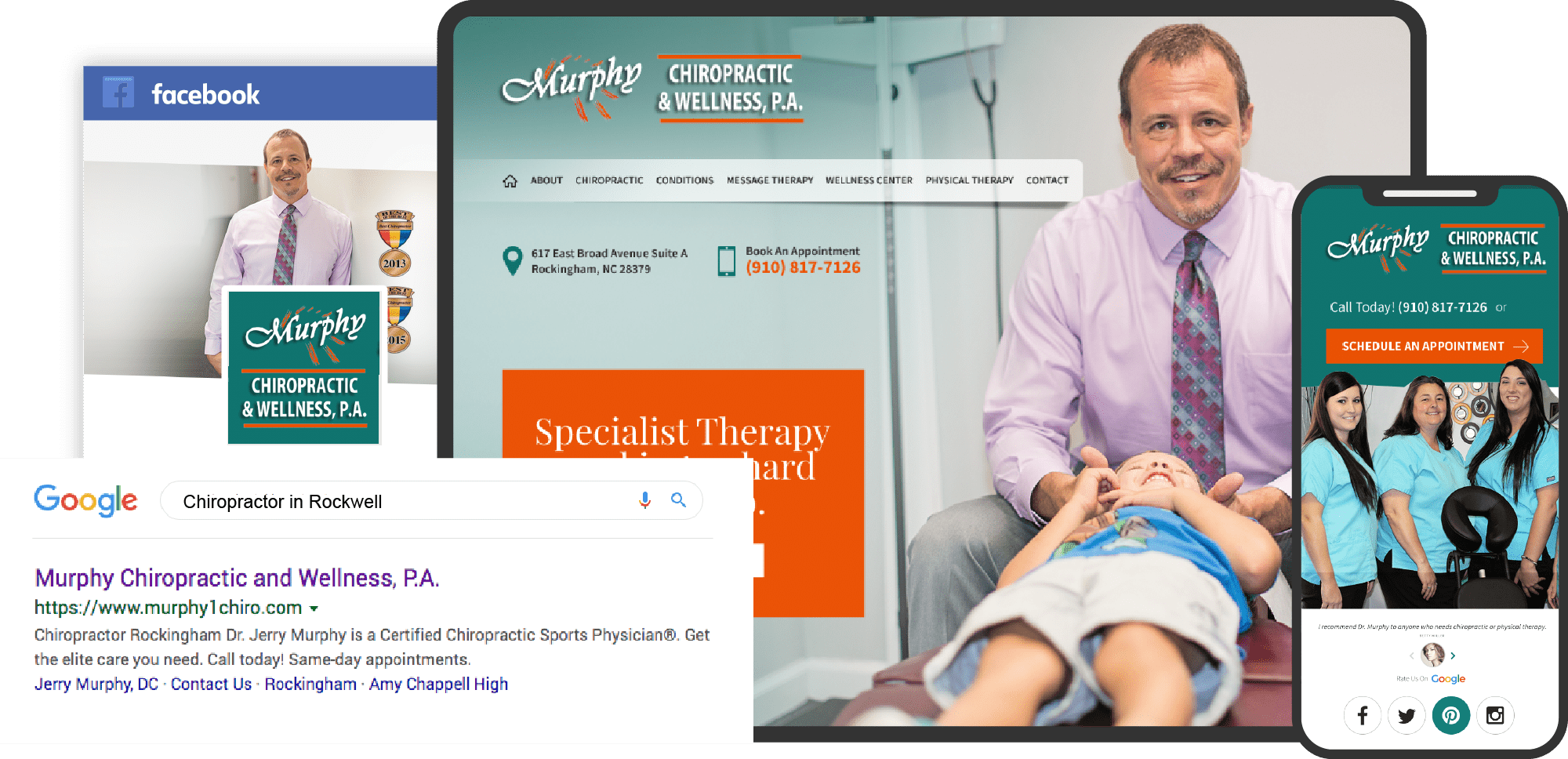 Murphy Chiropractic Website on Multiple Devices Custom Featured Image