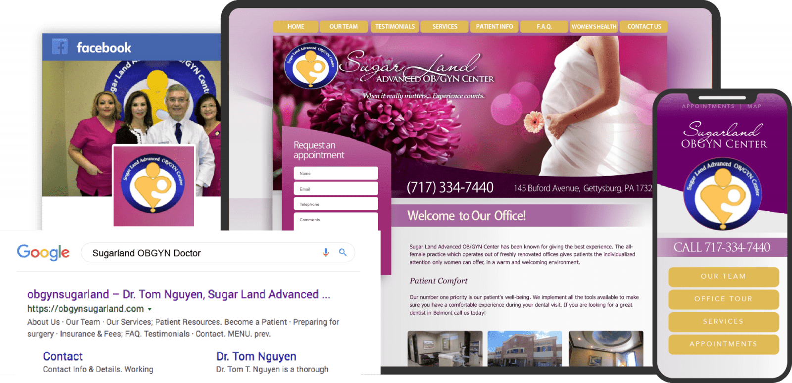 Sugarland OBGYN Website on Multiple Devices Custom Featured Image