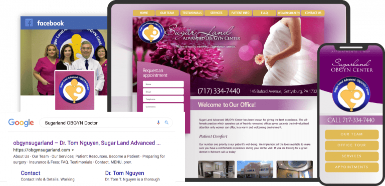 Sugarland OBGYN Website on Multiple Devices Custom Featured Image
