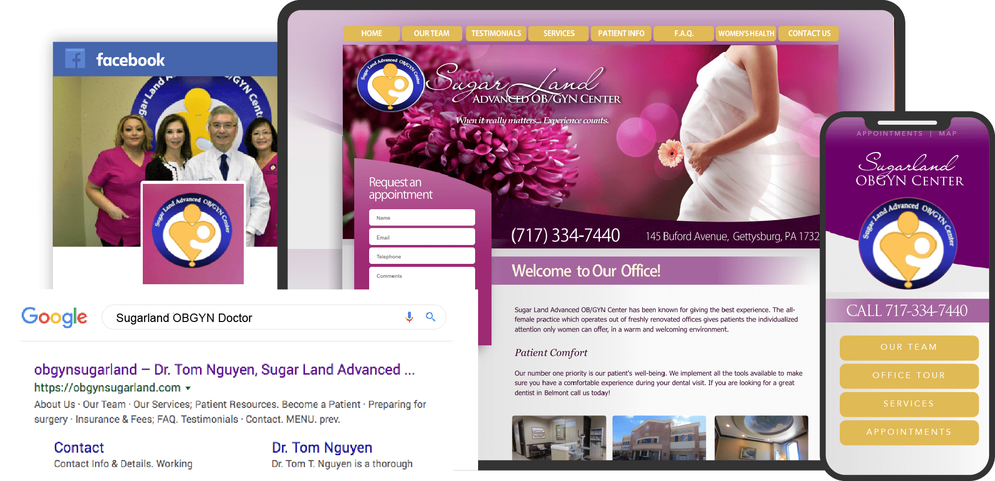 Sugarland OBGYN Website on Multiple Devices Custom Featured Image