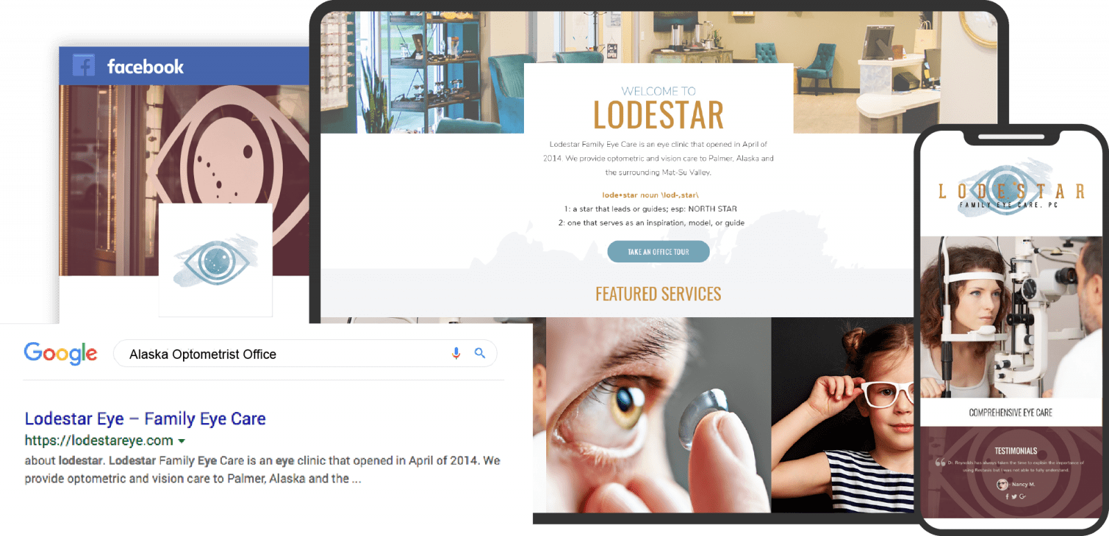 Lodestar Eye Care Website on Multiple Devices Custom Featured Image