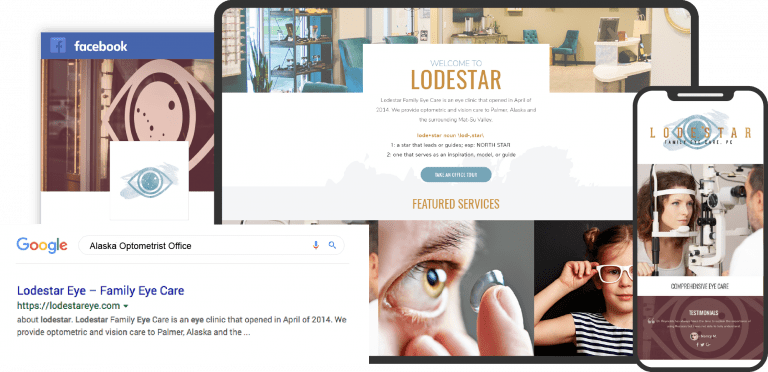 Lodestar Eye Care Website on Multiple Devices Custom Featured Image