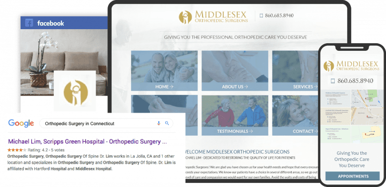 Middlesex Orthopedics Website on Multiple Devices Custom Featured Image