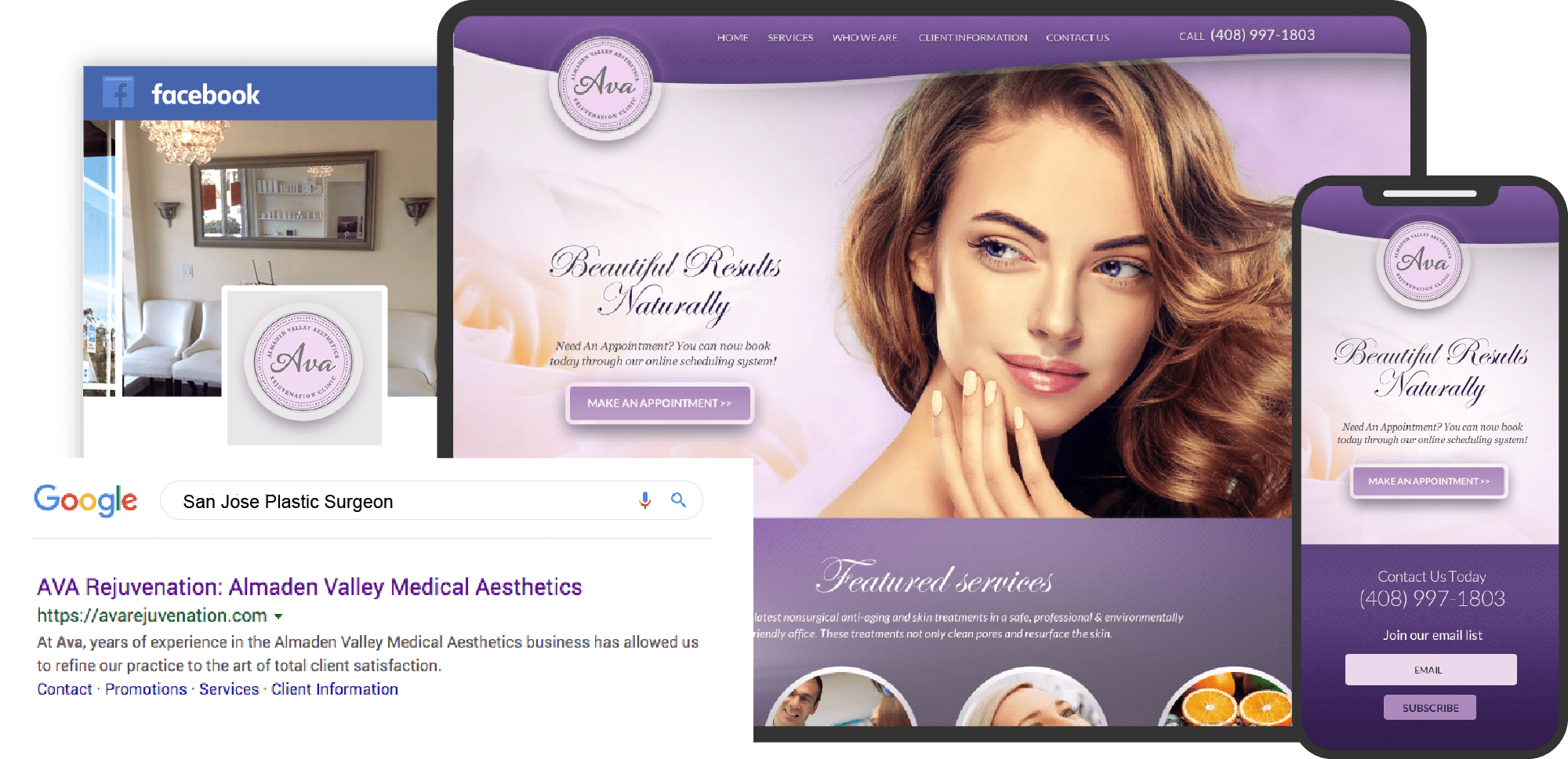 AVA Rejuvenation Website on Multiple Devices Custom Featured Image