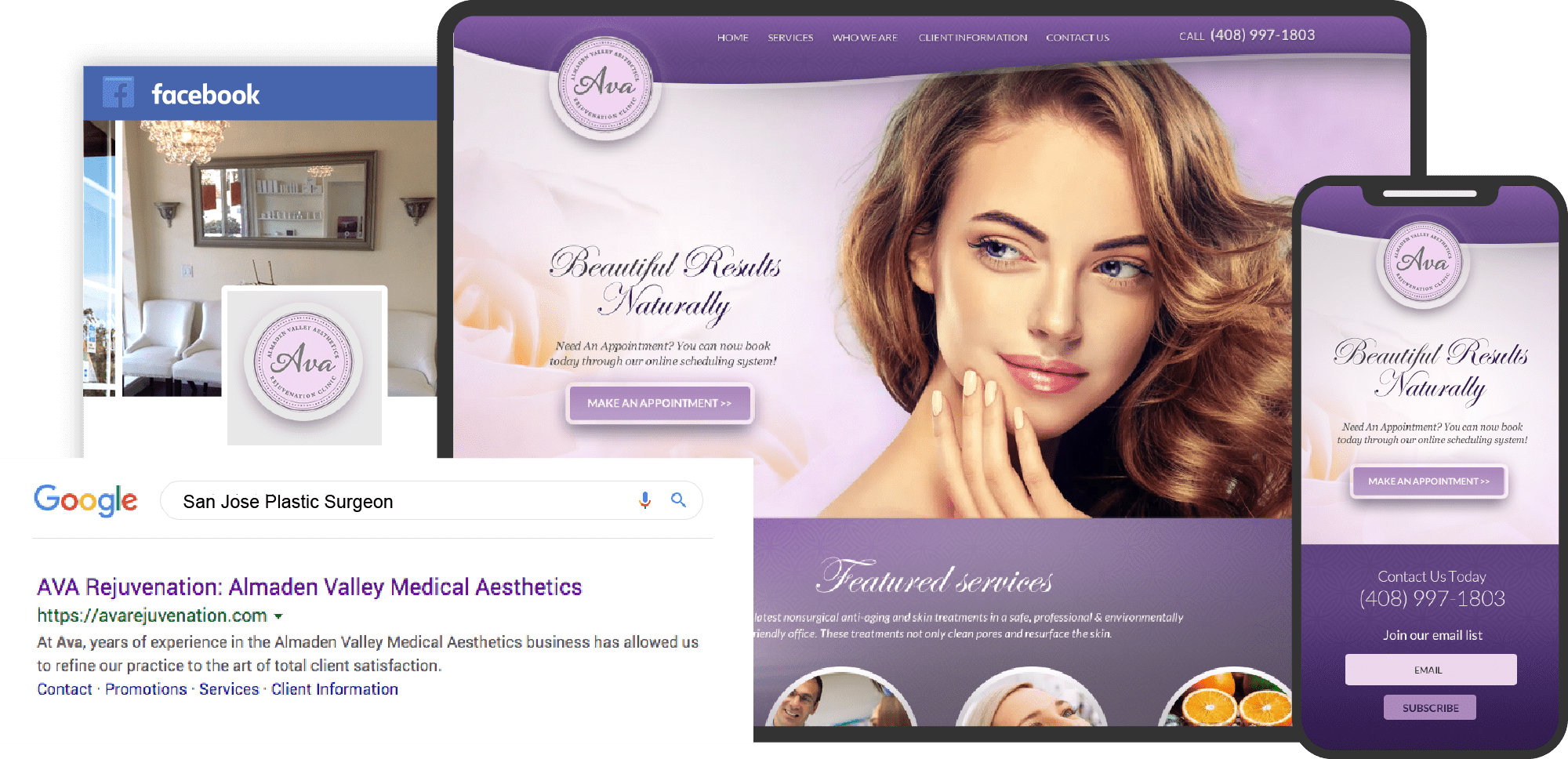 AVA Rejuvenation Website on Multiple Devices Custom Featured Image