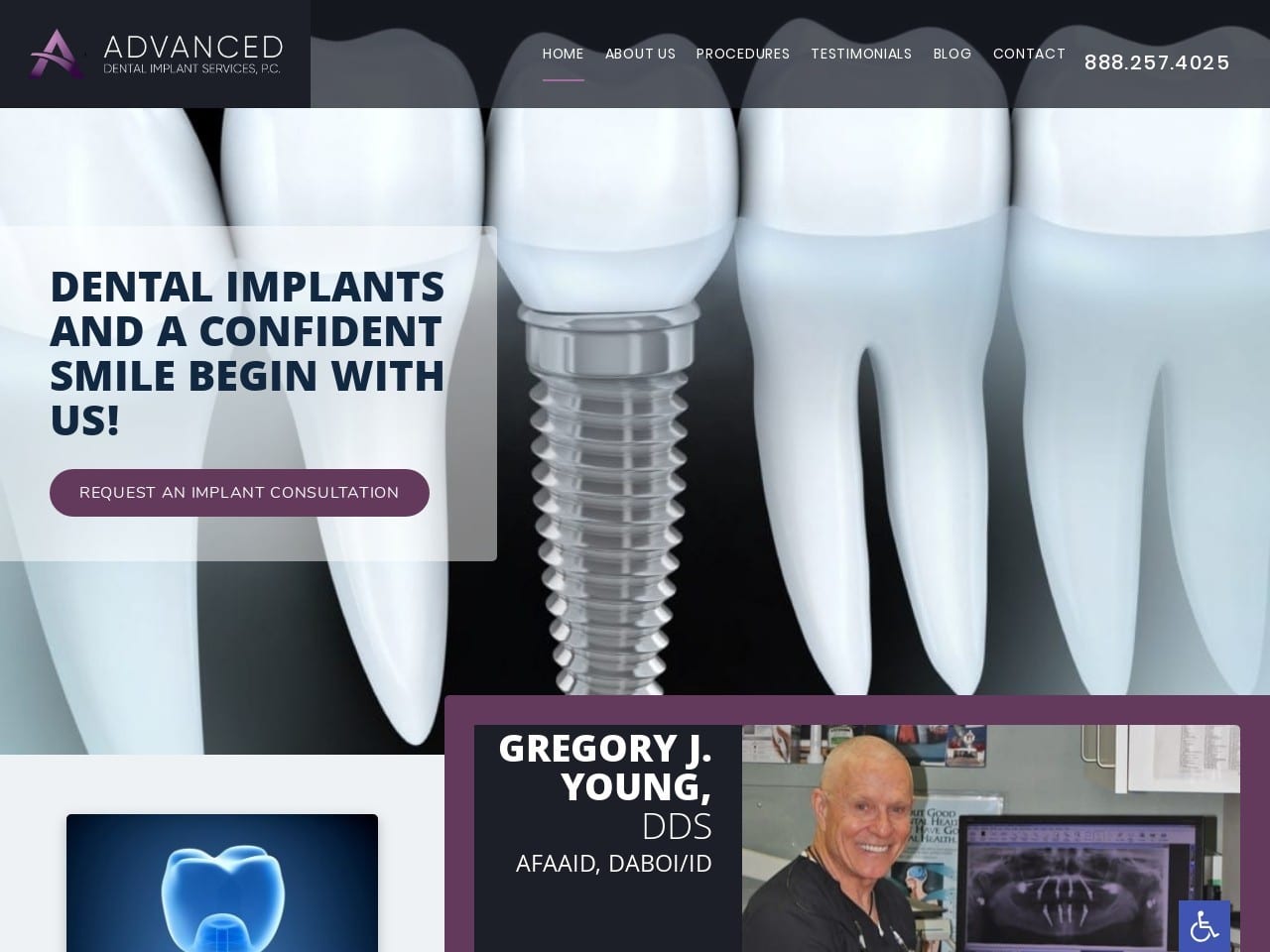 Advanceddentalimplantservices.com Screenshot