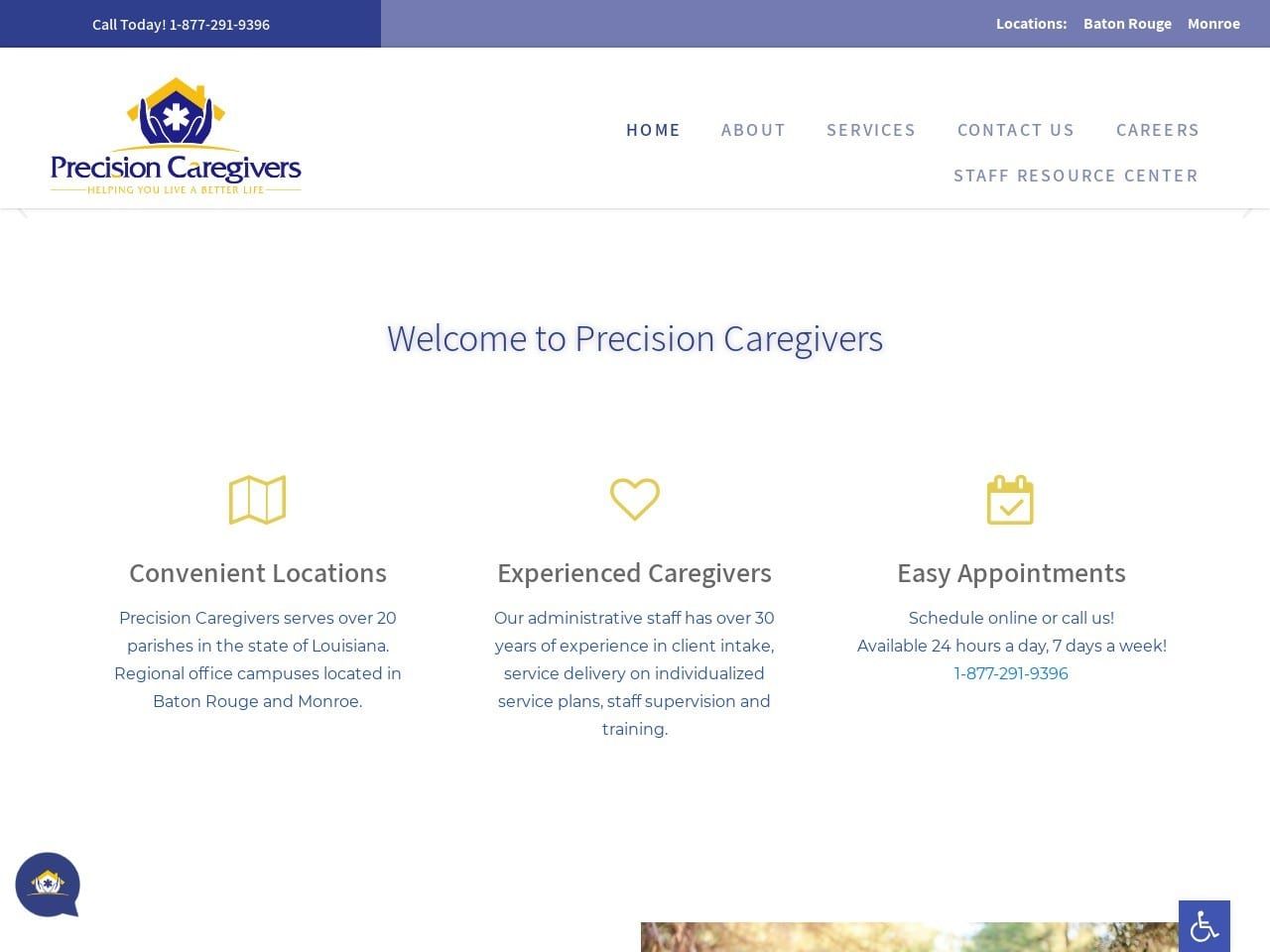 Precisioncaregivers.com Screenshot