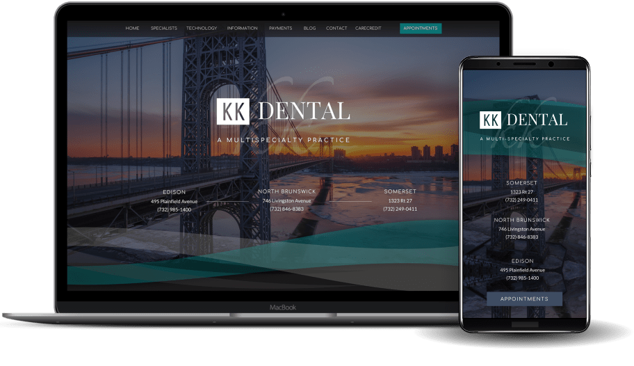 Custom Dental Website On A Laptop And Phone