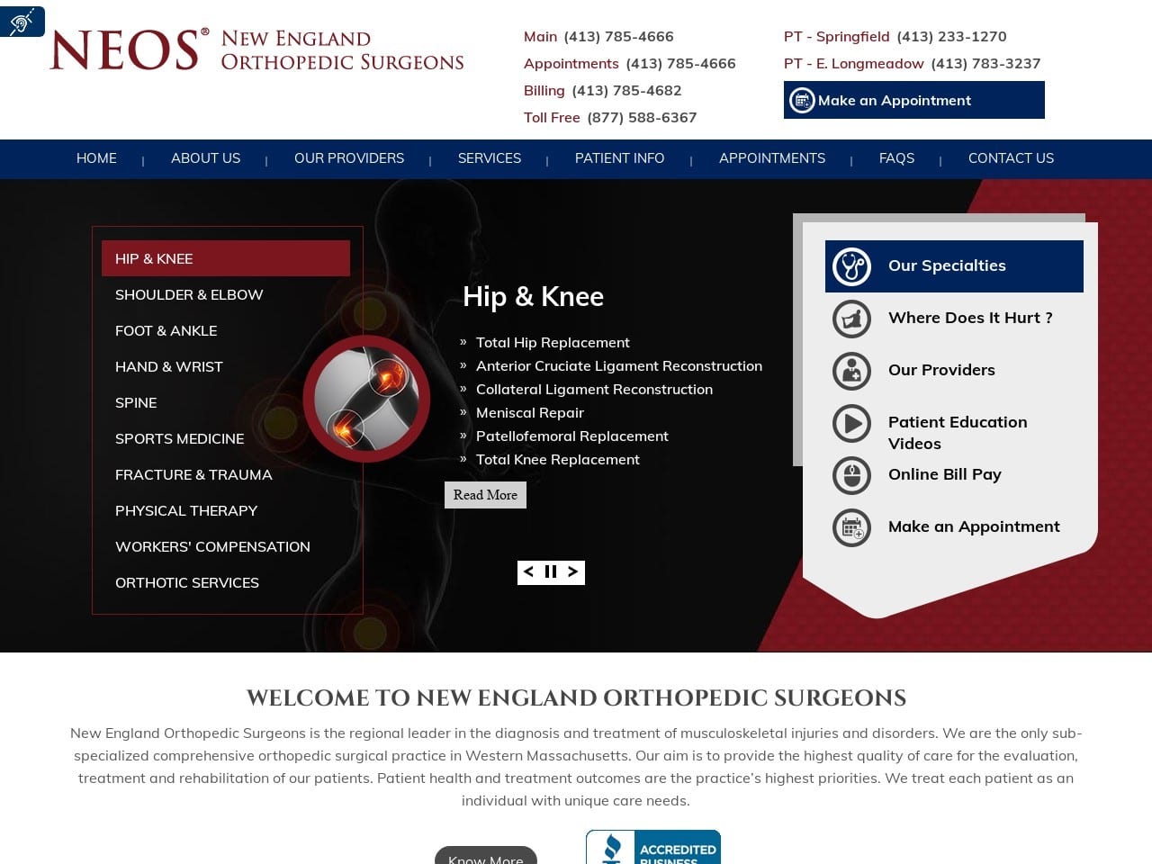 Neortho.com Screenshot