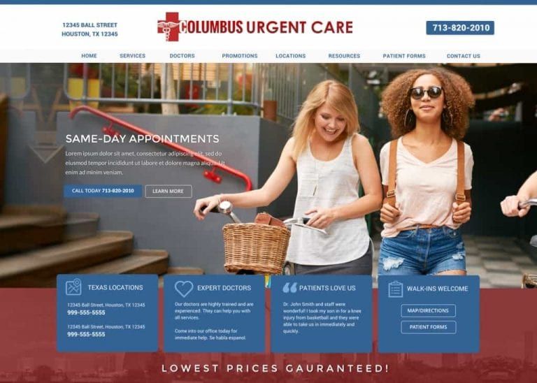Columbus Medical Urgent Care Center Website