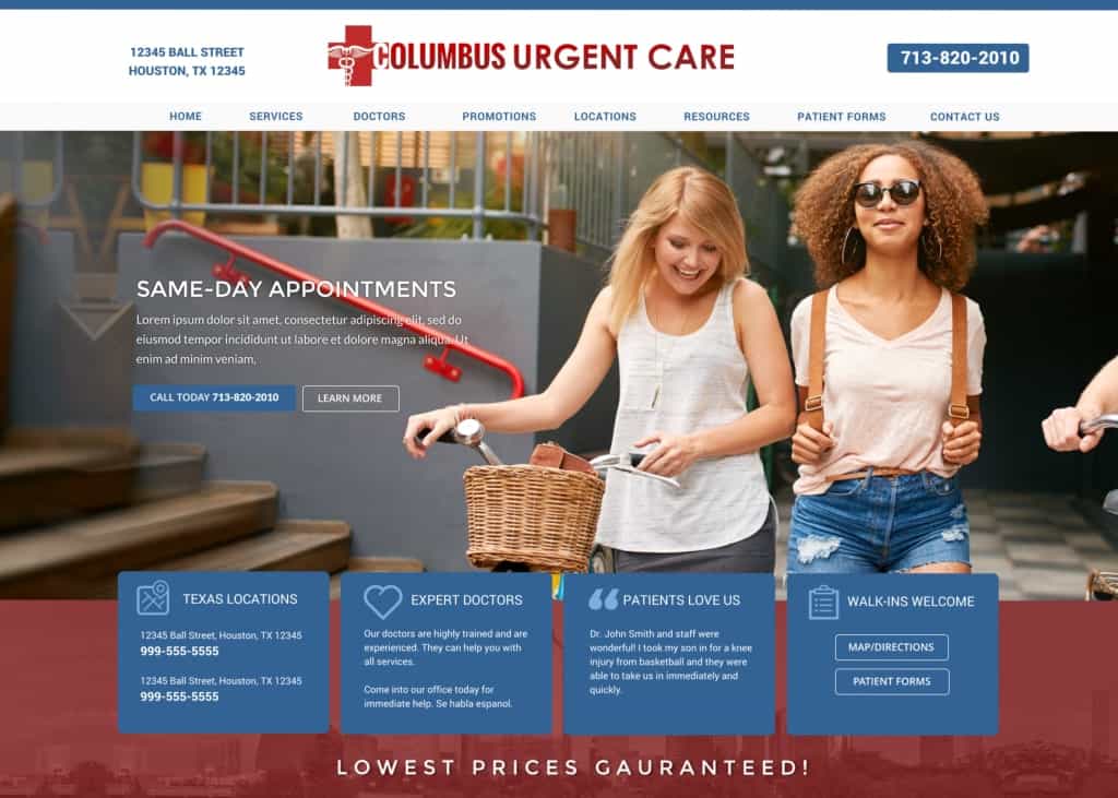 Columbus Medical Urgent Care Center Website