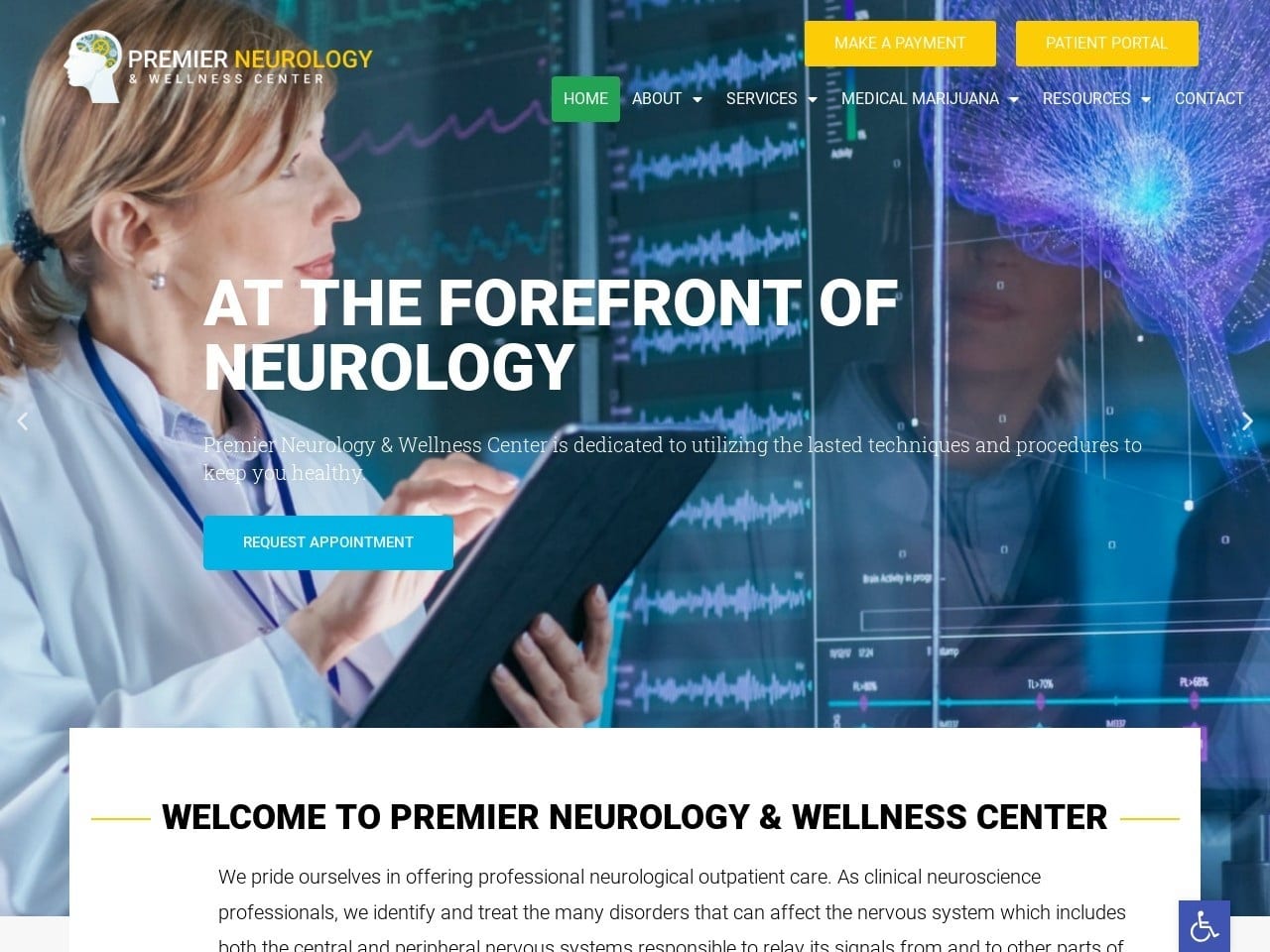 Premier Neurology Website Screenshot