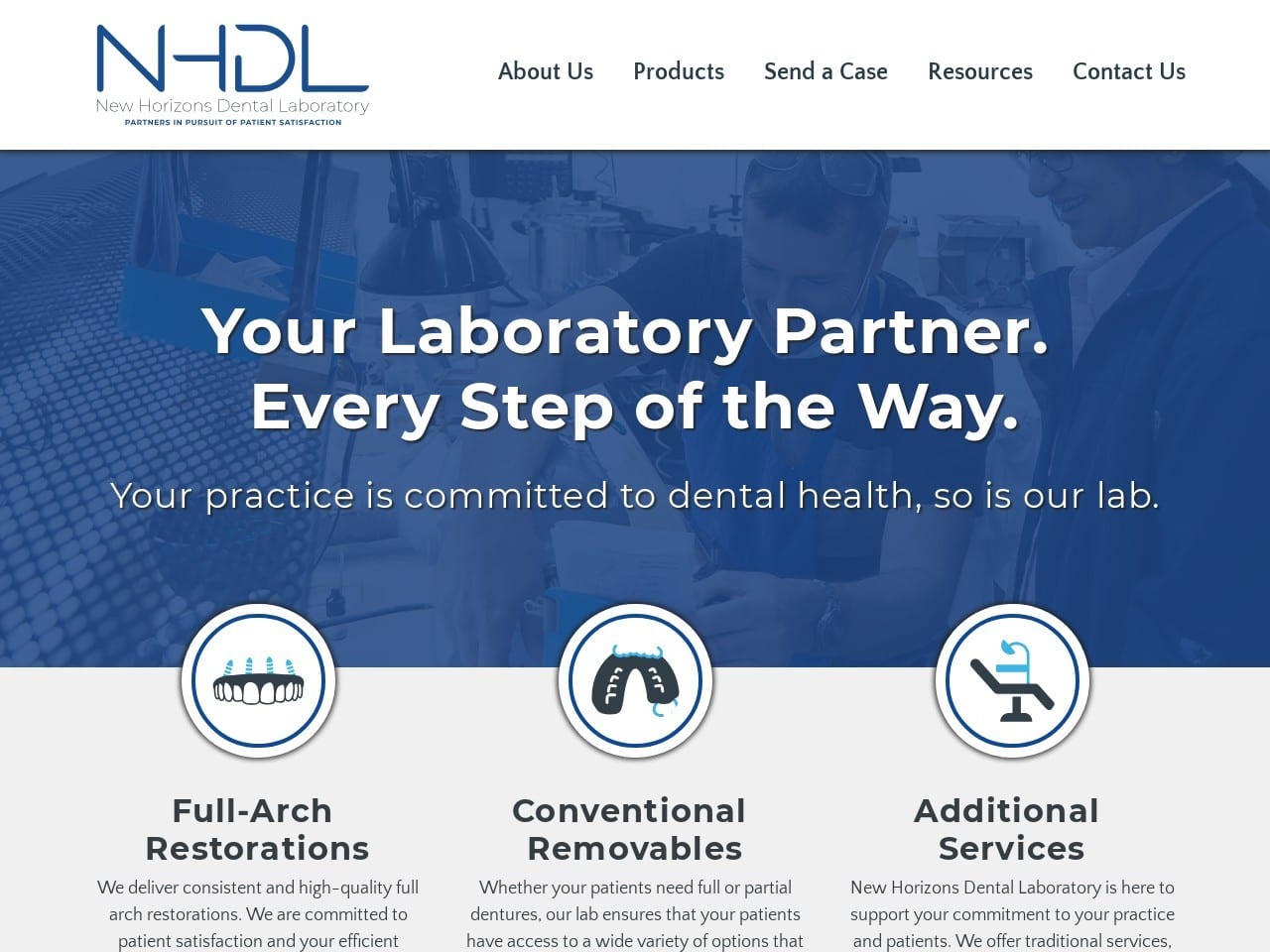 Newhorizonsdentallab.com Screenshot