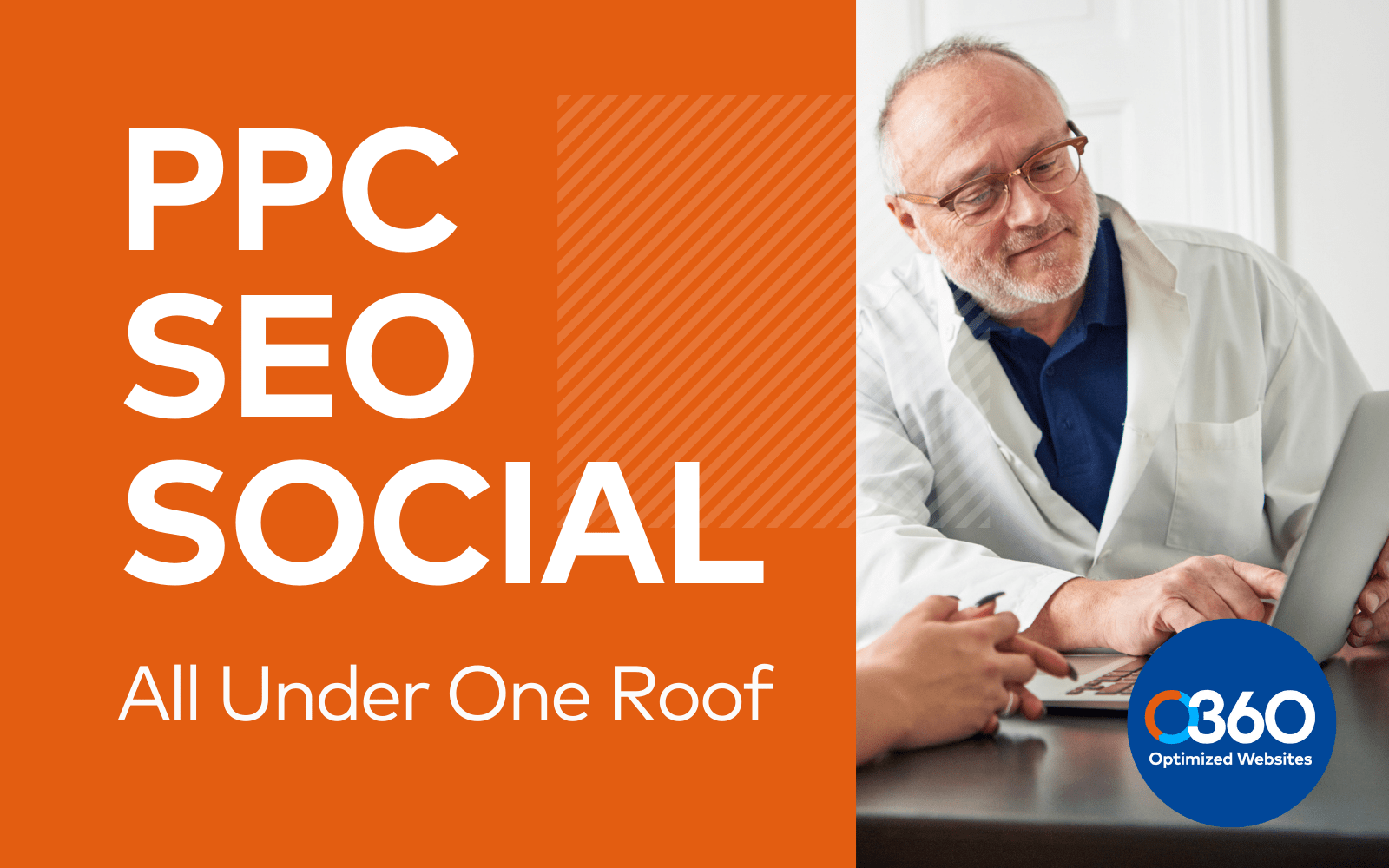 ppc seo social with an image of a male doctor