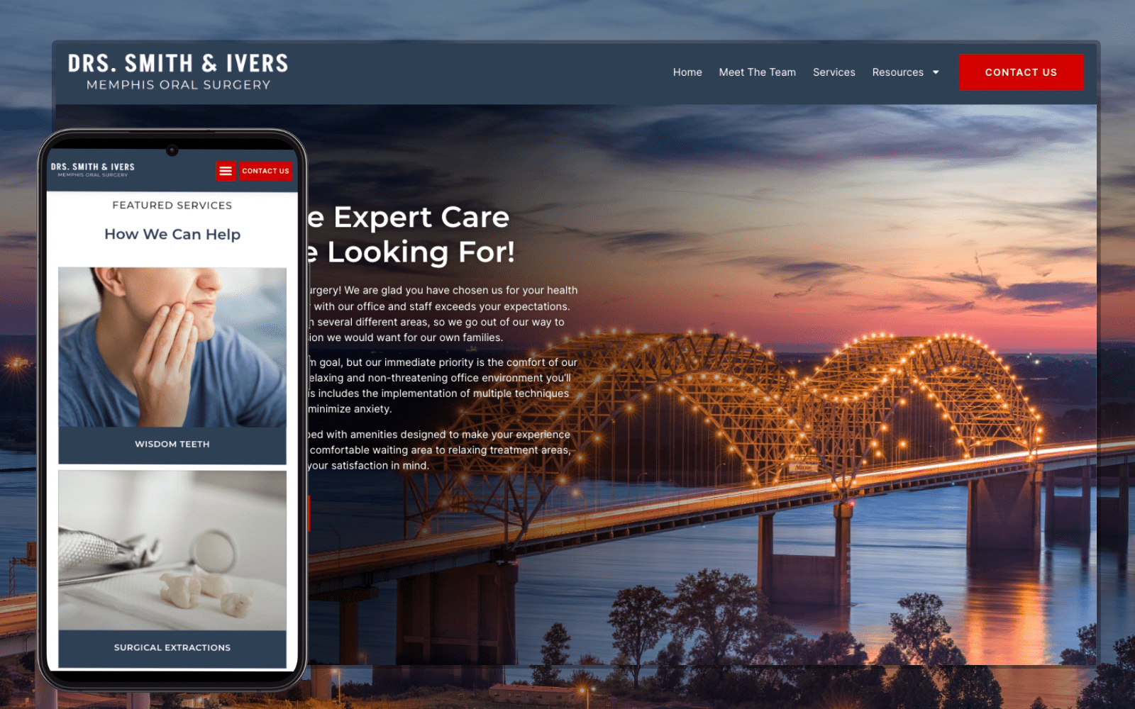 A sleek and professional website design tailored for a medical practice, featuring a clean layout and easy navigation.